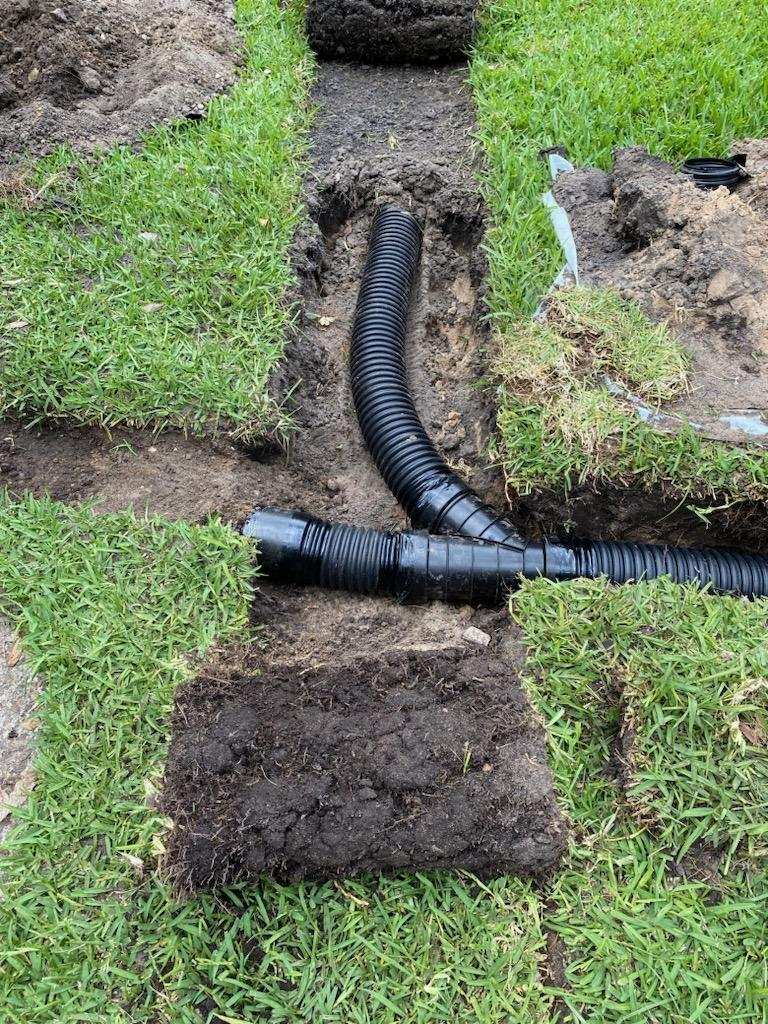 Sod Removal For Drainage Pipinig Installation